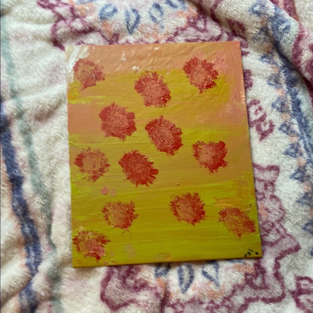 Abstract Yellow and Red Art Canvas